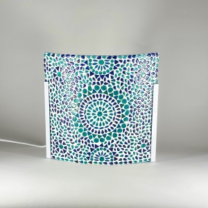 Applique in vetro mosaicata Blue Moon h. 24 cm.