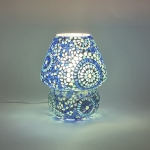 Lampada da tavolo in vetro mosaicata Blue Moon h. 23 cm.
