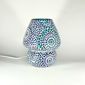 Blue Moon Handmade Lamp in mosaic glass h. 25 cm.