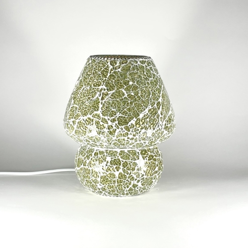 Lampada da tavolo in vetro mosaicata Glacial Gold h. 23 cm.