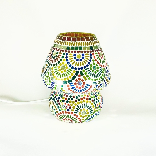 Lampada da tavolo in vetro mosaicata Magic Rings h. 23 cm.