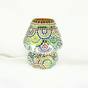 Lampada da tavolo in vetro mosaicata Magic Rings h. 23 cm.