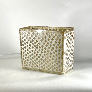 Lampada da tavolo in vetro mosaicata Gold Reflection h. 21 cm.