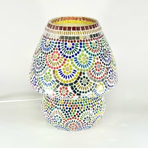 Lampada da tavolo in vetro mosaicata Magic Rings h. 32 cm.