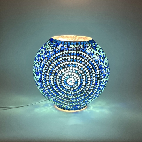 Blue Sauna Handmade Lamp in mosaic glass h. 25 cm.