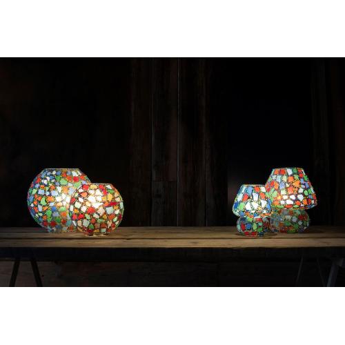 Harlequin Handmade Lamp in mosaic glass h. 17 cm.