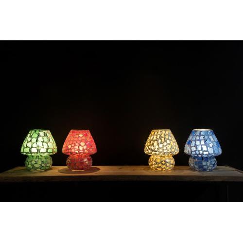Lampada da tavolo in vetro mosaicata Colors of life h. 23 cm.