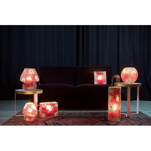 Lampada da tavolo in vetro mosaicata Vulcanic Eruption h. 23 cm.