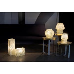 Lampada da tavolo in vetro mosaicata The White Bride h. 23 cm.