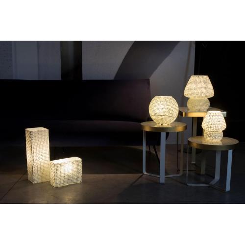 The White Bride Handmade Lamp in mosaic glass h. 21 cm.