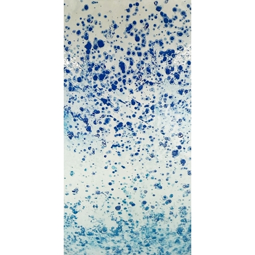 Lampada da tavolo in vetro dipinta Atlante h. 23 cm.