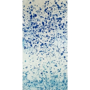 Lampada da tavolo in vetro dipinta Atlante h. 23 cm.