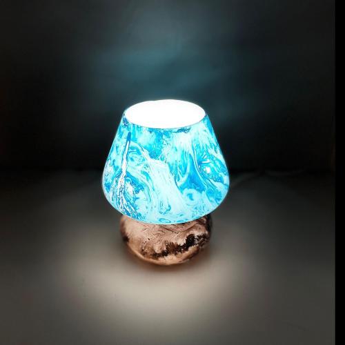 Lampada da tavolo in vetro dipinta Neptune h. 17 cm.