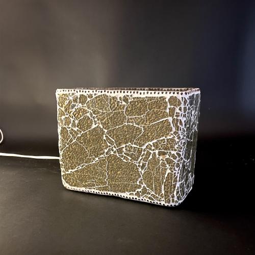 Lampada da tavolo in vetro mosaicata Glacial Gold h. 21 cm.