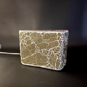 Lampada da tavolo in vetro mosaicata Glacial Gold h. 21 cm.