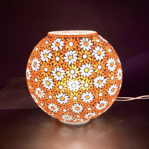 Lampada da tavolo in vetro mosaicata Orange blossom h. 32 cm.
