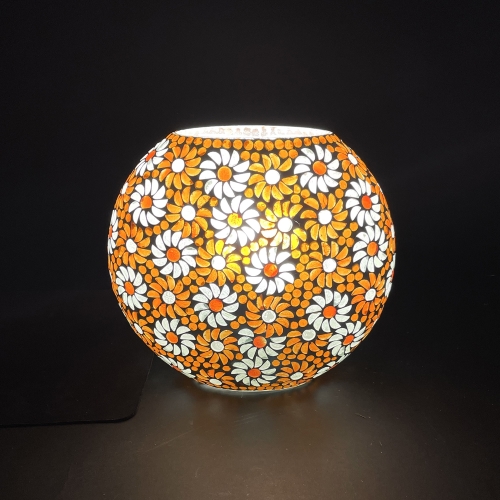 Lampada da tavolo in vetro mosaicata Orange blossom h. 23 cm.