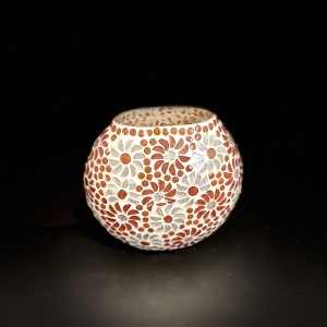 Lampada da tavolo in vetro mosaicata Orange blossom h. 17 cm.