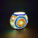 Lampada da tavolo in vetro mosaicata Colored mandala h. 17 cm.