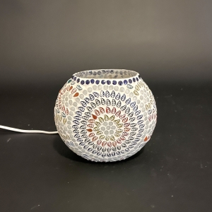 Colored mandala Handmade Lamp in mosaic glass h. 17 cm.