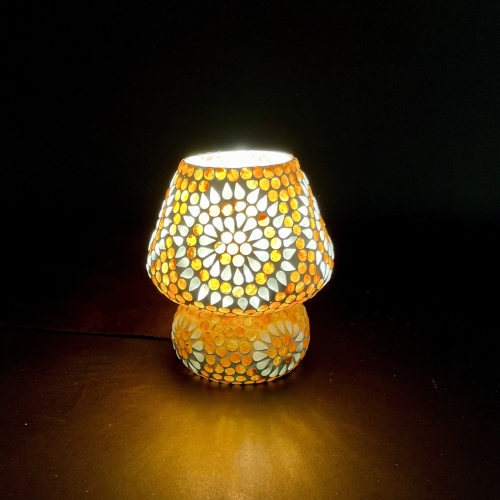 Lampada da tavolo in vetro mosaicata Sunset h. 17 cm.