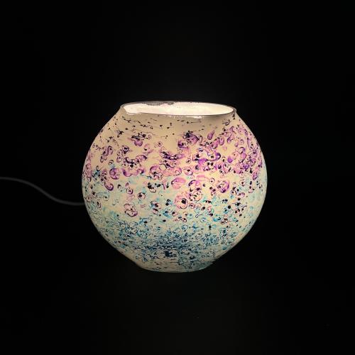 Atlante Handmade Lamp in painted glass h. 17 cm.