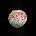 Lampada da tavolo in vetro dipinta Atlante h. 17 cm.