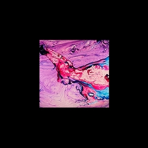 Lampada da tavolo in vetro dipinta Supernova h. 32 cm.