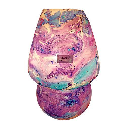 Lampada da tavolo in vetro dipinta Supernova h. 64 cm.