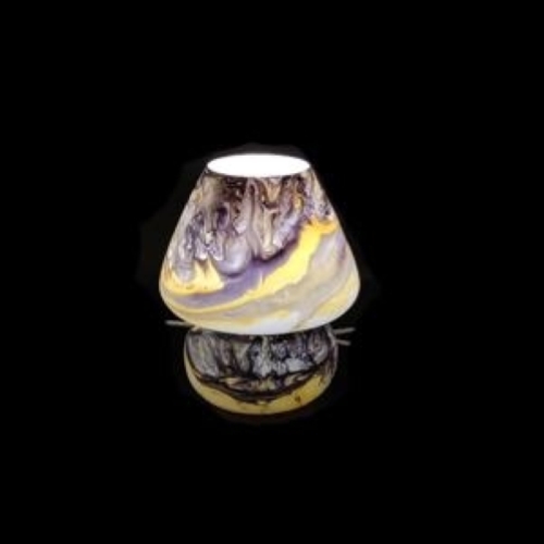 Lampada da tavolo in vetro dipinta Uranium h. 17 cm.