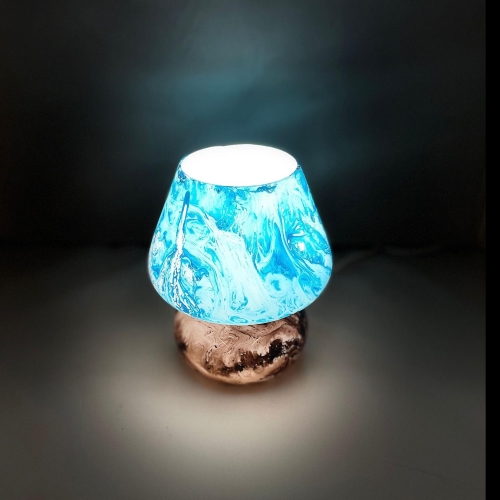 Lampada da tavolo in vetro dipinta Neptune h. 23 cm.