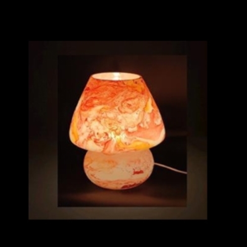 Lampada da tavolo in vetro dipinta Mars h. 17 cm.