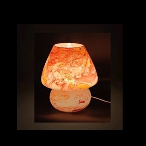 Lampada da tavolo in vetro dipinta Mars h. 17 cm.