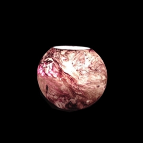 Lampada da tavolo in vetro dipinta Ursa h. 17 cm.