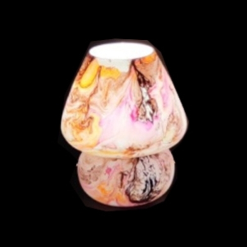 Lampada da tavolo in vetro dipinto Cassiopeia h. 23 cm.