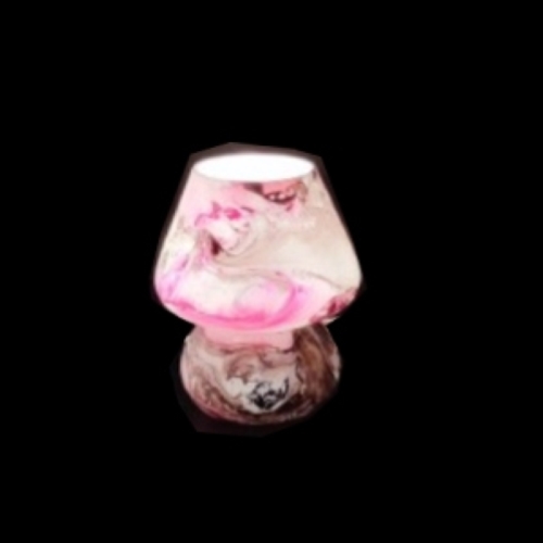 Lampada da tavolo in vetro dipinto Cassiopeia h. 17 cm.