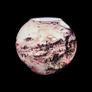 Lampada da tavolo in vetro dipinto Cassiopeia h. 32 cm.