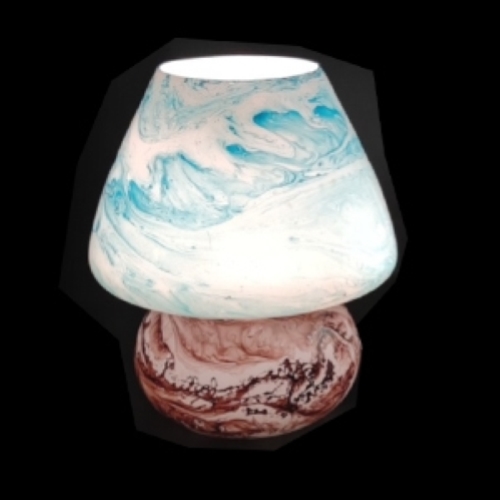 Neptune Handmade Lamp in painted glass h. 32 cm.