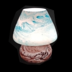 Lampada da tavolo in vetro dipinta Neptune h. 32 cm.