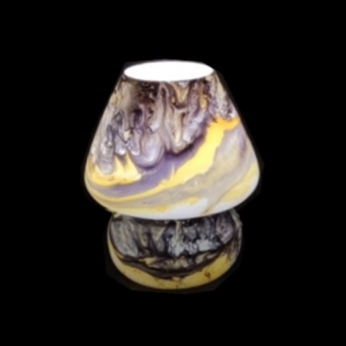 Uranium Handmade Lamp in painted glass h. 25 cm.