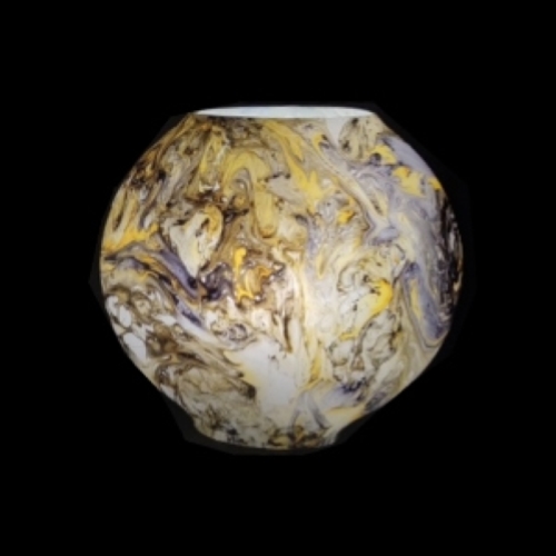 Lampada da tavolo in vetro dipinta Uranium h. 32 cm.