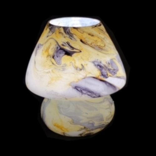 Uranium Handmade Lamp in painted glass h. 32 cm.