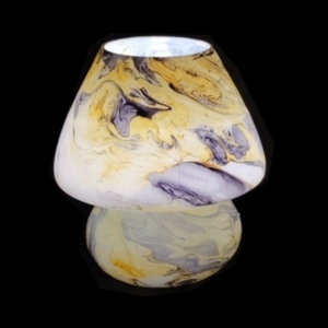 Uranium Handmade Lamp in painted glass h. 32 cm.