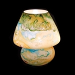 Lampada da tavolo in vetro dipinta Austral h. 32 cm.