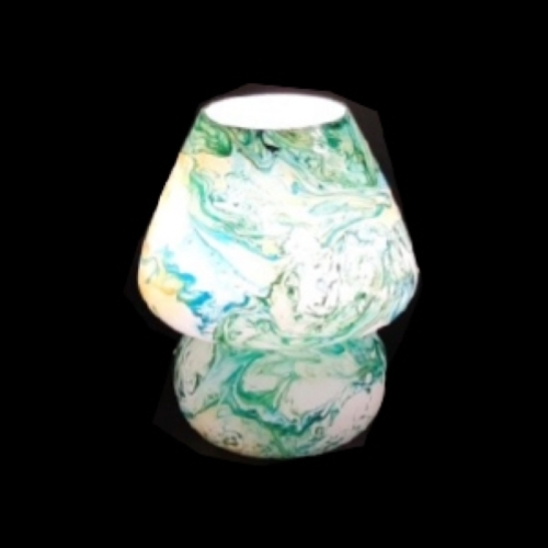 Lampada da tavolo in vetro dipinta Austral h. 23 cm.