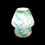 Lampada da tavolo in vetro dipinta Austral h. 23 cm.