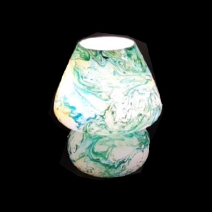 Lampada da tavolo in vetro dipinta Austral h. 23 cm.