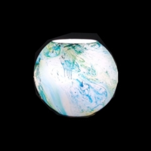 Lampada da tavolo in vetro dipinta Austral h. 23 cm.