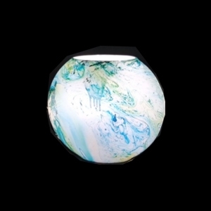 Lampada da tavolo in vetro dipinta Austral h. 23 cm.