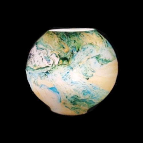 Lampada da tavolo in vetro dipinta Austral h. 32 cm.